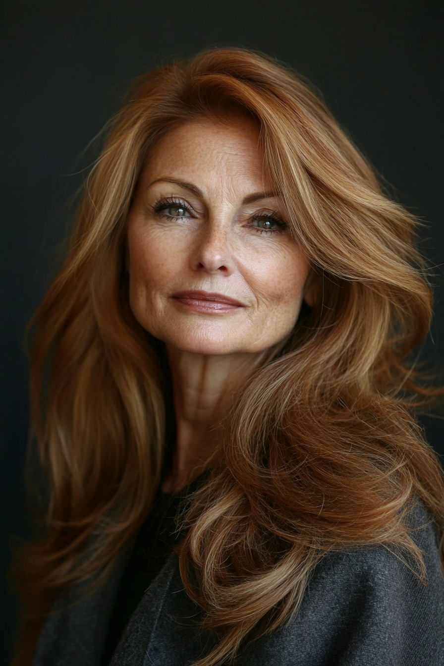9. Golden Brown with Subtle Layers (Long Hairstyles For Women Over 60) - Long Hairstyles For Women Over 60