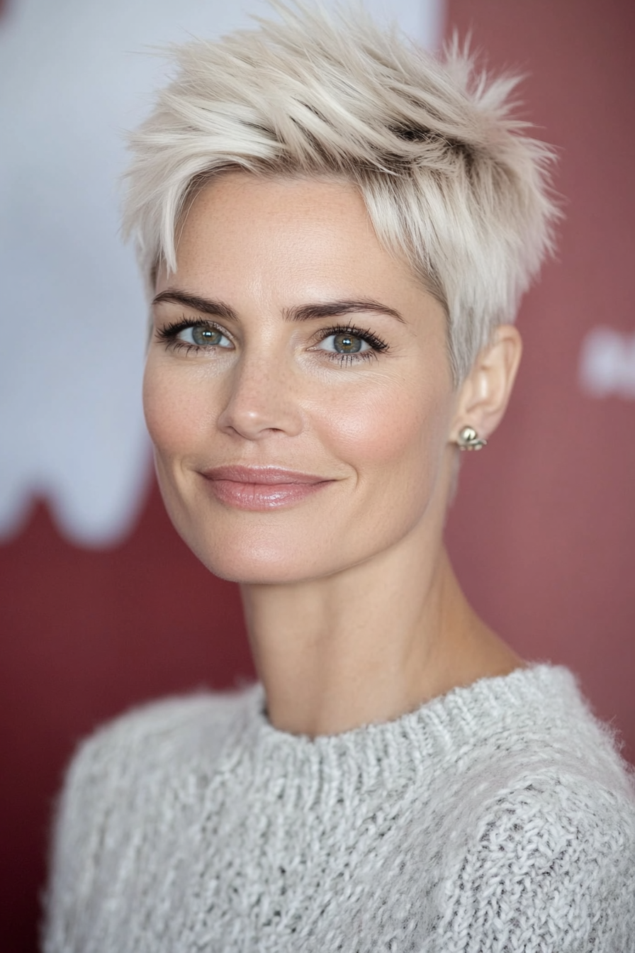 27. Short Razor Cut with Frosty Blonde Tips (Short Hairstyles For Women Over 50 With Thick Hair) - Short Hairstyles For Women Over 50 With Thick Hair