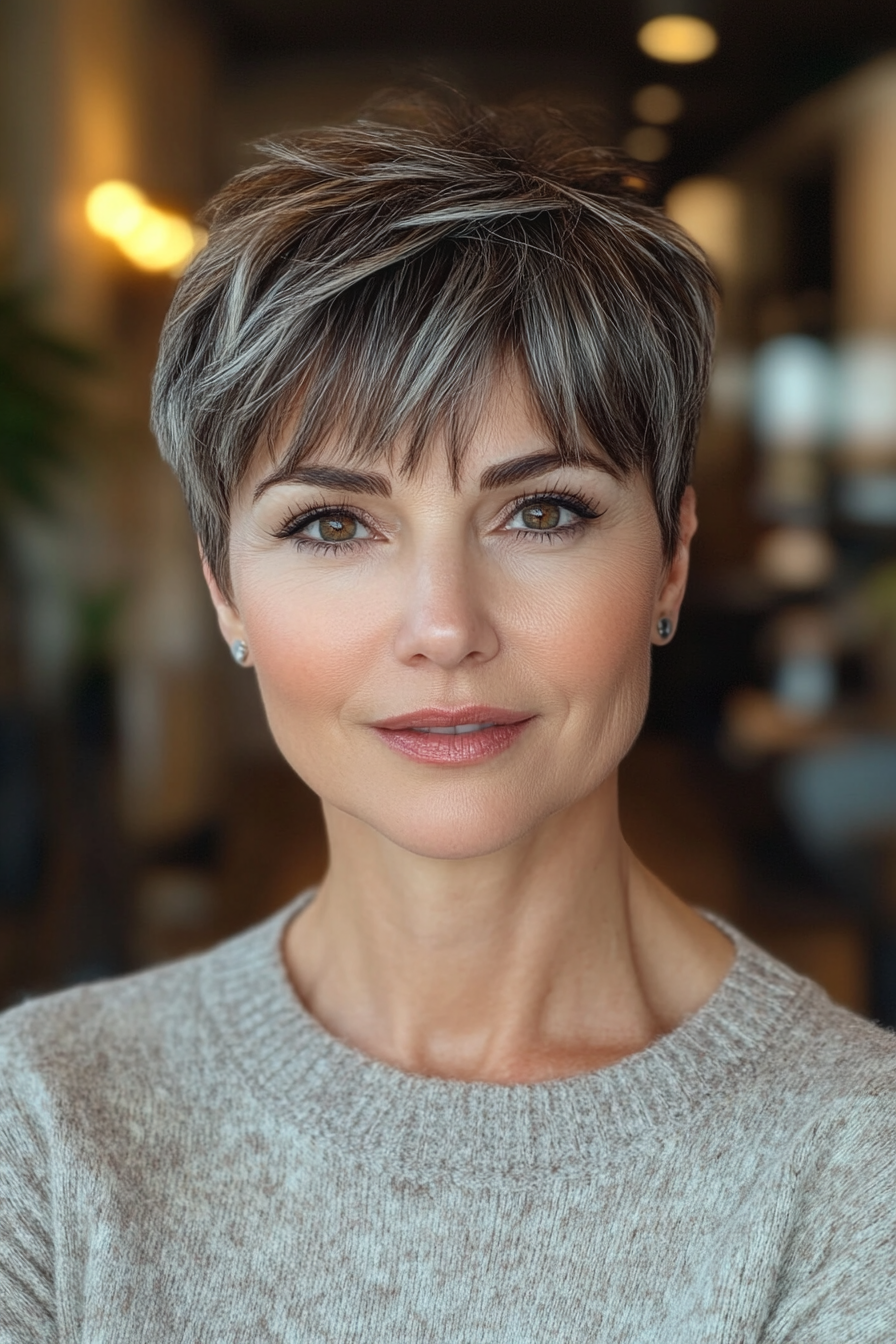 8. Modern Bowl Cut with Frosted Tips (Short Hairstyles For Women Over 50 With Thick Hair) - Short Hairstyles For Women Over 50 With Thick Hair