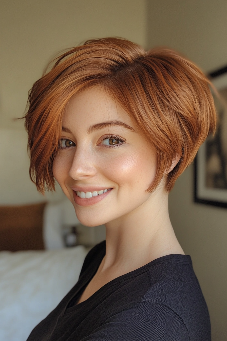 1. Layered Chestnut Crop (Short Pixie Haircuts) - Short Pixie Haircuts