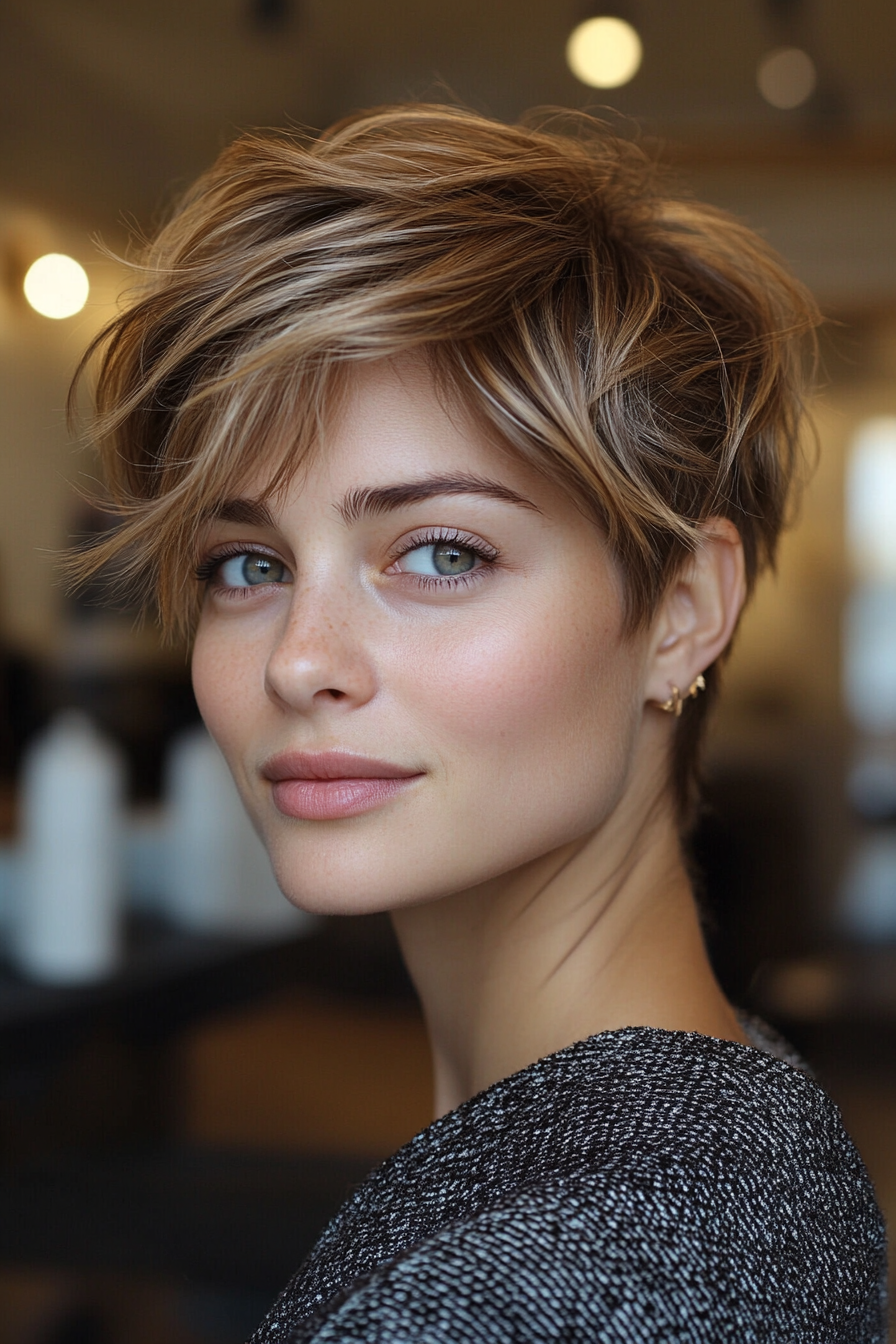 3. Warm Honey Tousled Pixie (Short Pixie Haircuts) - Short Pixie Haircuts