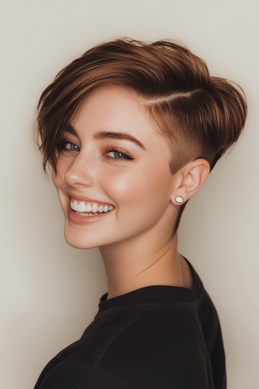4. Sleek Espresso Undercut Pixie (Short Pixie Haircuts) - Short Pixie Haircuts