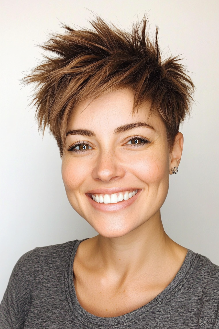 14. Cinnamon Spiky Pixie (Short Pixie Haircuts) - Short Pixie Haircuts