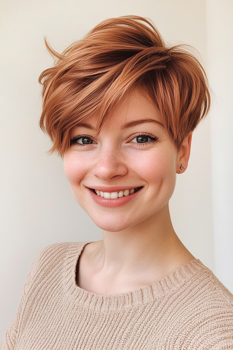 18. Soft Copper Wispy Pixie (Short Pixie Haircuts) - Short Pixie Haircuts