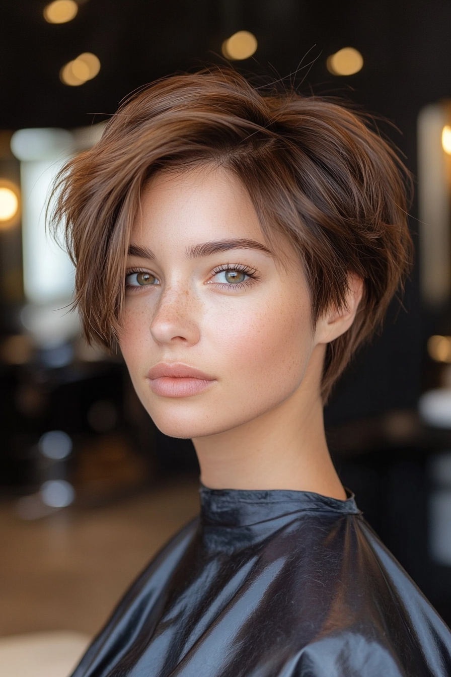 20. Honey Brown Undercut Pixie (Short Pixie Haircuts) - Short Pixie Haircuts