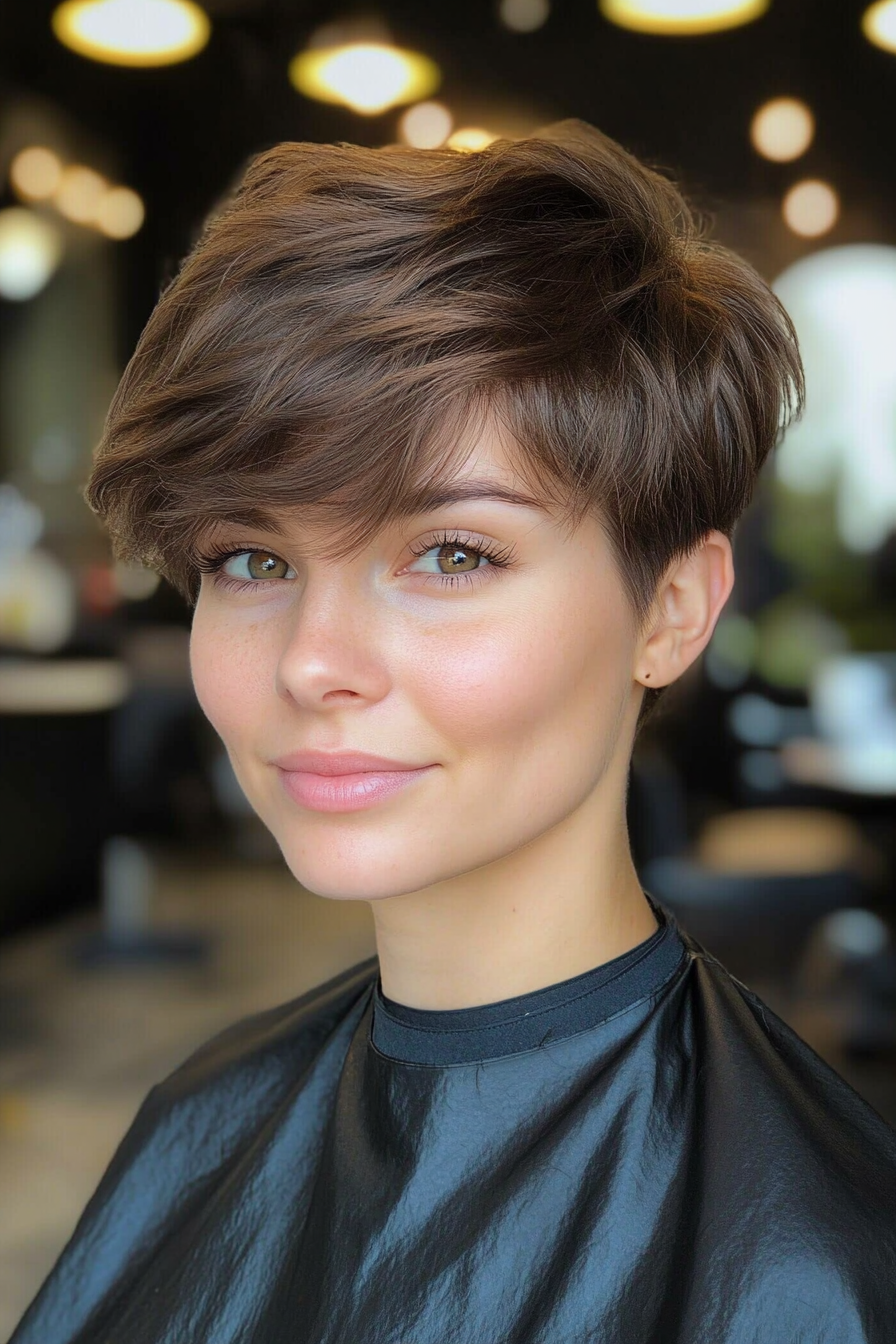 21. Ash Brown Pixie Fringe (Short Pixie Haircuts) - Short Pixie Haircuts