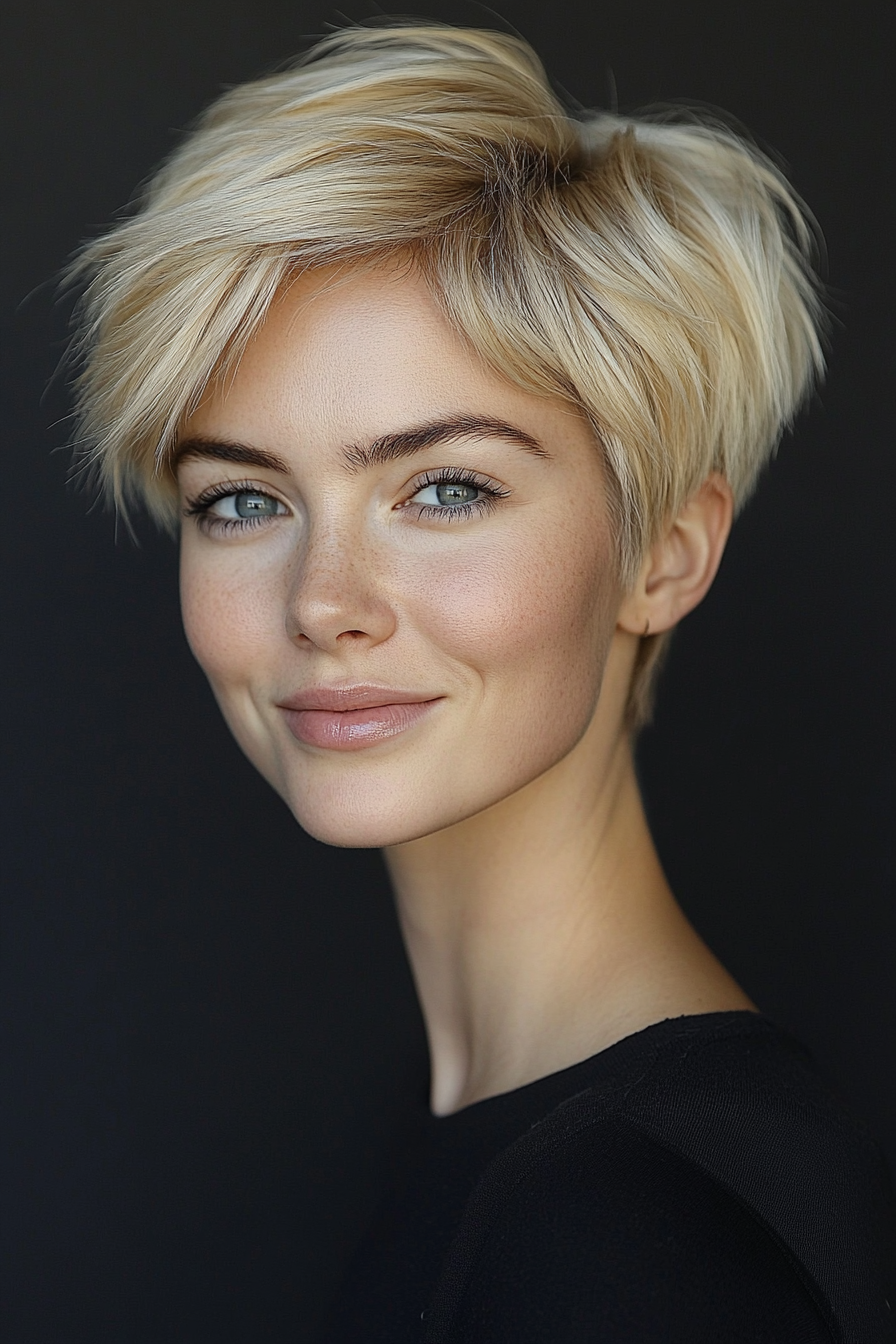 27. Neutral Blonde Choppy Pixie (Short Pixie Haircuts) - Short Pixie Haircuts