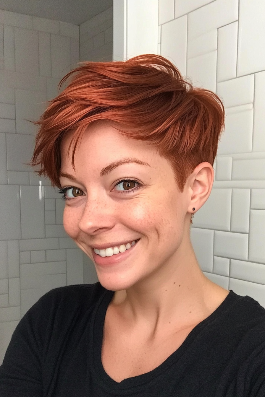 28. Voluminous Pixie in Natural Red (Short Pixie Haircuts) - Short Pixie Haircuts