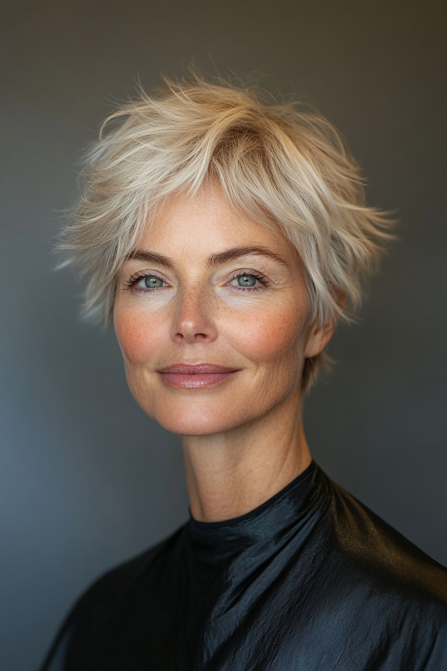3. Feathered Crop in Light Blonde (Short Hairstyles For Women Over 60 With Thin Hair) - Short Hairstyles For Women Over 60 With Thin Hair