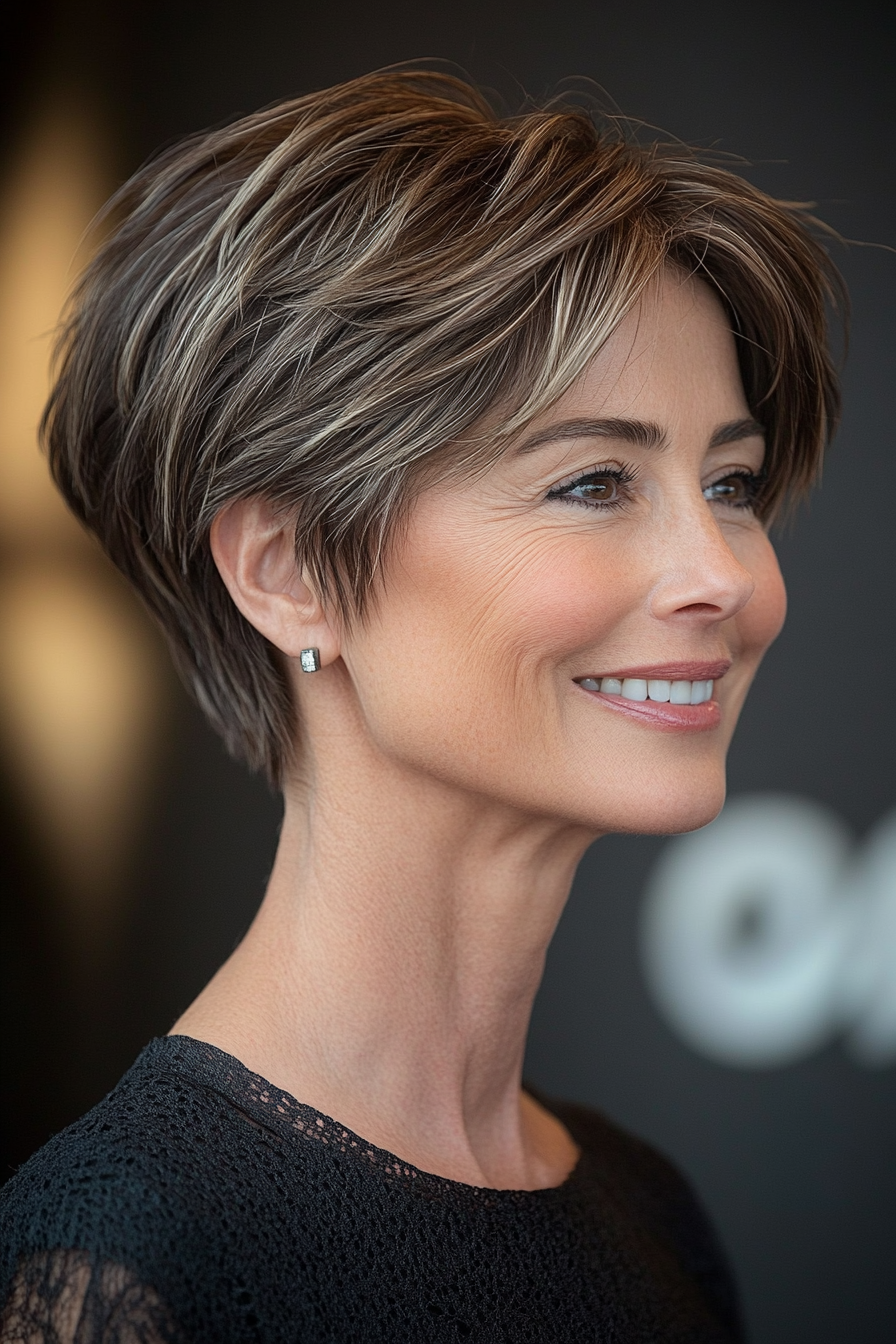 20. Ear-Length Crop in Soft Mocha Brown (Short Hairstyles For Women Over 60 With Thin Hair) - Short Hairstyles For Women Over 60 With Thin Hair