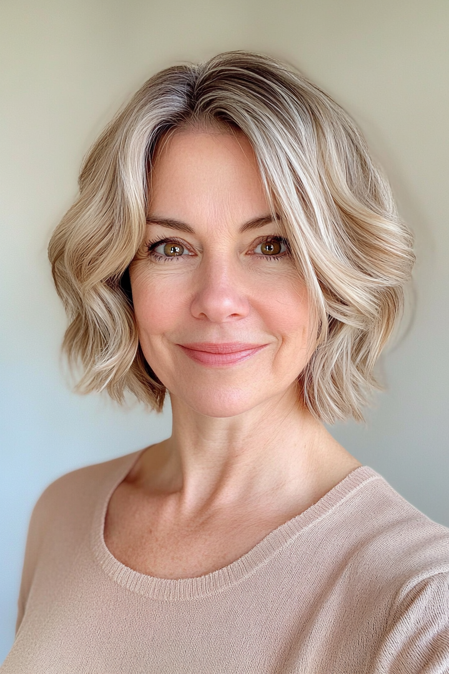 26. Soft Wave Bob in Honey Blonde (Short Hairstyles For Women Over 60 With Thin Hair) - Short Hairstyles For Women Over 60 With Thin Hair