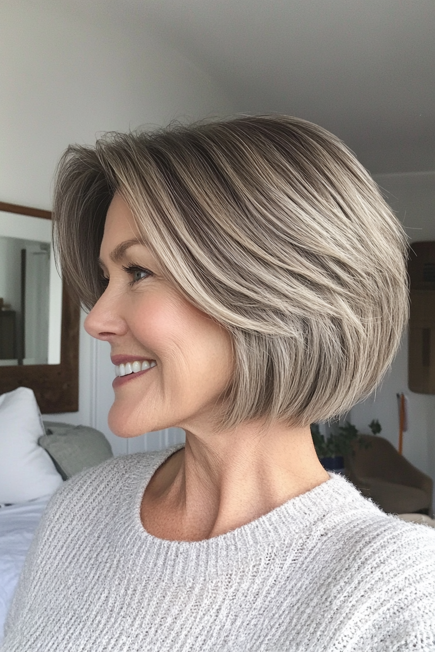 28. Wedge Cut in Dark Ash Blonde (Short Hairstyles For Older Women) - Short Hairstyles For Older Women