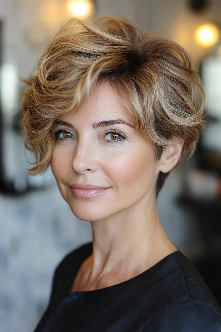 8. Short Crop with Icy Gray Highlights (Short Hairstyles For Women Over 50 With Thin Hair) - Short Hairstyles For Women Over 50 With Thin Hair