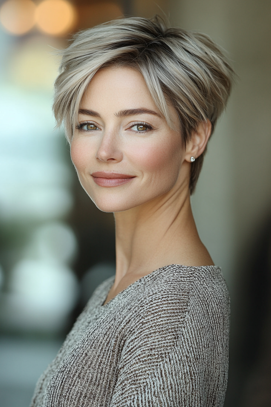 9. Blunt Bob with Natural Dark Brown (Short Hairstyles For Women Over 50 With Thin Hair) - Short Hairstyles For Women Over 50 With Thin Hair