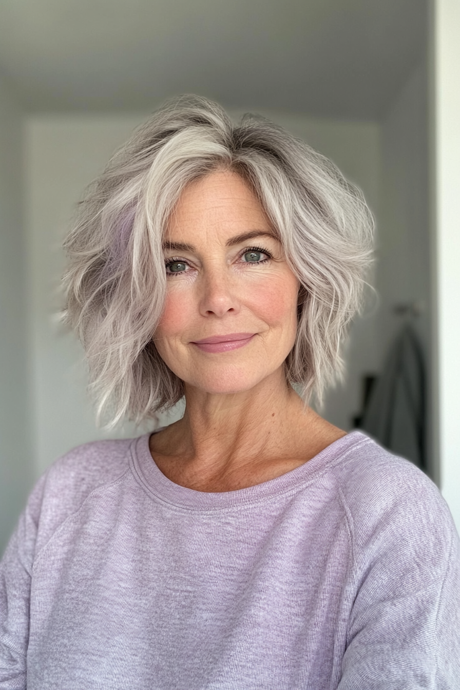 12. Graduated Bob in Warm Brunette (Short Hairstyles For Women Over 50 With Thin Hair) - Short Hairstyles For Women Over 50 With Thin Hair
