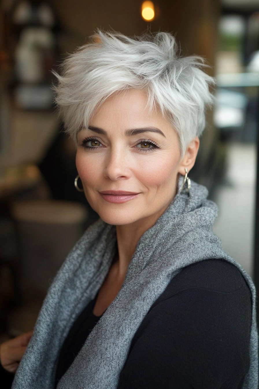 16. Layered Pixie with Golden Brown (Short Hairstyles For Women Over 50 With Thin Hair) - Short Hairstyles For Women Over 50 With Thin Hair