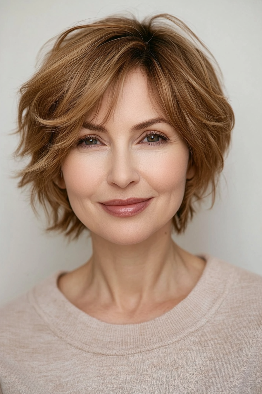 28. Face-Framing Layers in Smoky Gray (Short Hairstyles For Women Over 50 With Thin Hair) - Short Hairstyles For Women Over 50 With Thin Hair