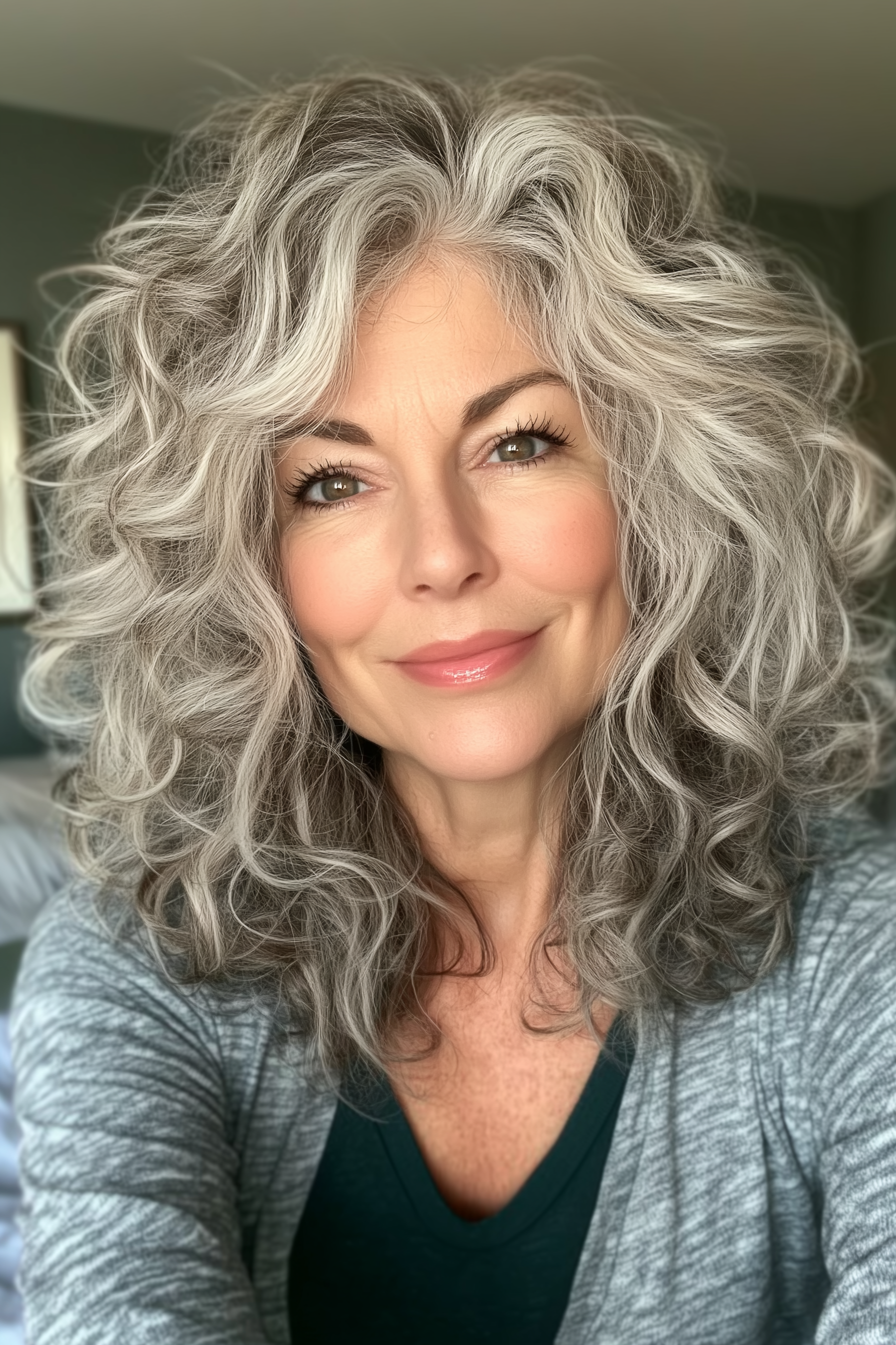 16. Salt-and-Pepper Curly Shag (Shaggy Hairstyles For Older Women) - Shaggy Hairstyles For Older Women
