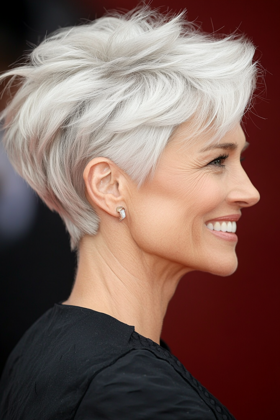 10. Tousled Pixie in Light Ash Blonde (Short Pixie Hairstyles For Women Over 50) - Short Pixie Hairstyles For Women Over 50