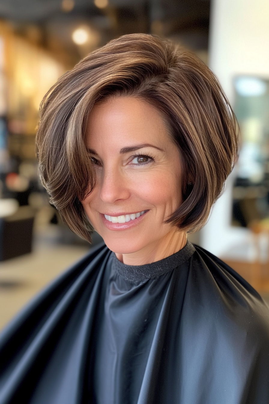 20. Pixie Bob with Frosted Brown (Bob Hairstyles For Women Over 40) - Bob Hairstyles For Women Over 40