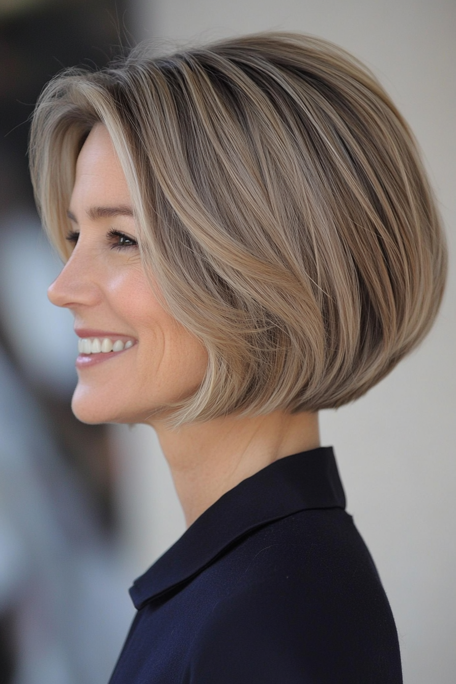 21. Choppy Bob with Light Beige Blonde (Bob Hairstyles For Women Over 40) - Bob Hairstyles For Women Over 40