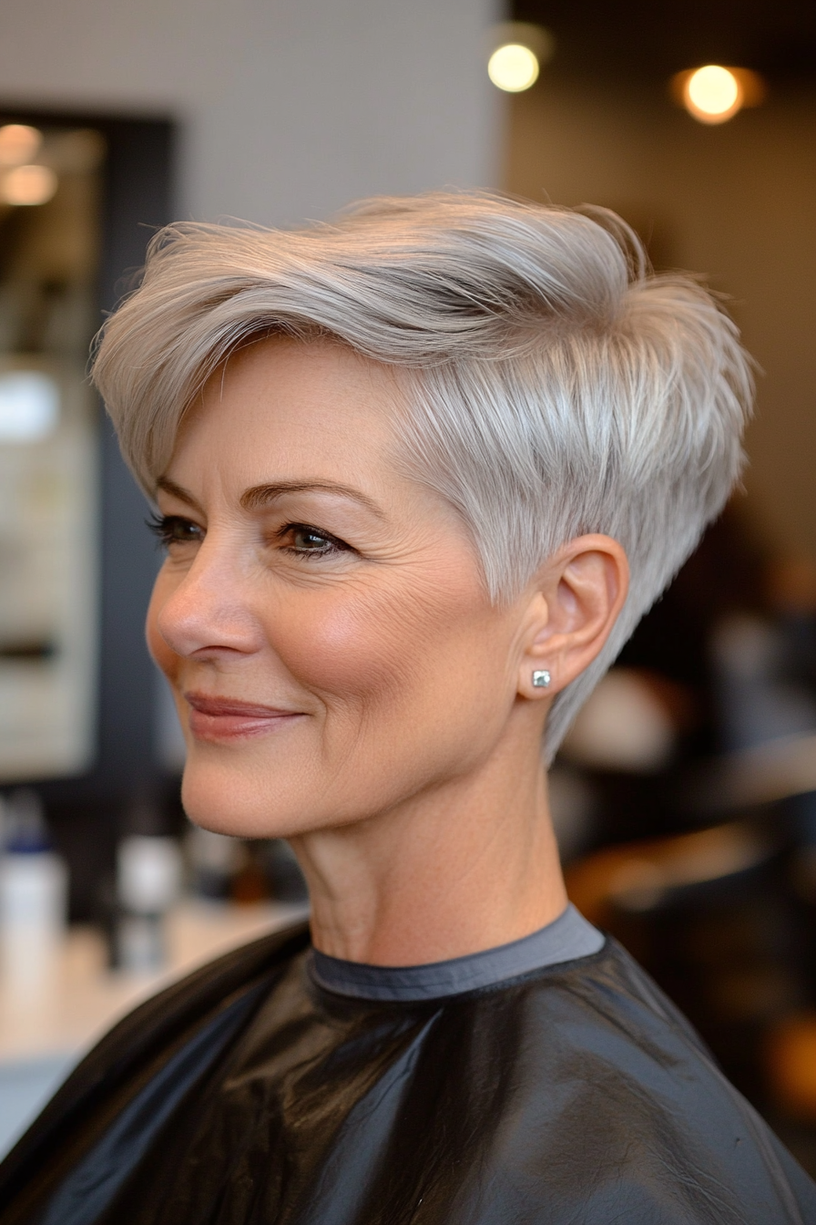 1. Classic Silver Pixie Cut (Short Haircuts For Women Over 60) - Short Haircuts For Women Over 60