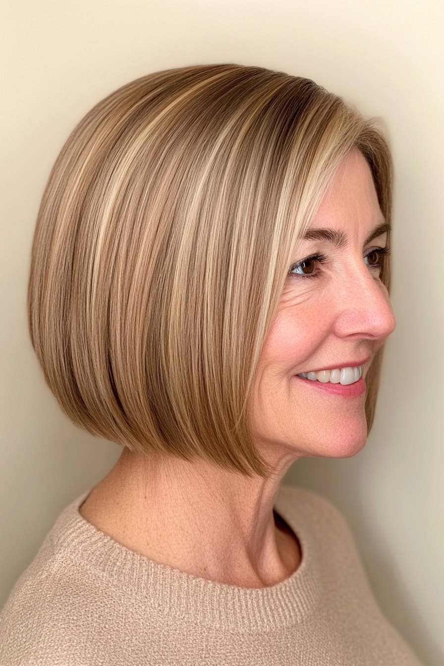 9. Warm Honey Blonde Short Bob (Short Haircuts For Women Over 60) - Short Haircuts For Women Over 60