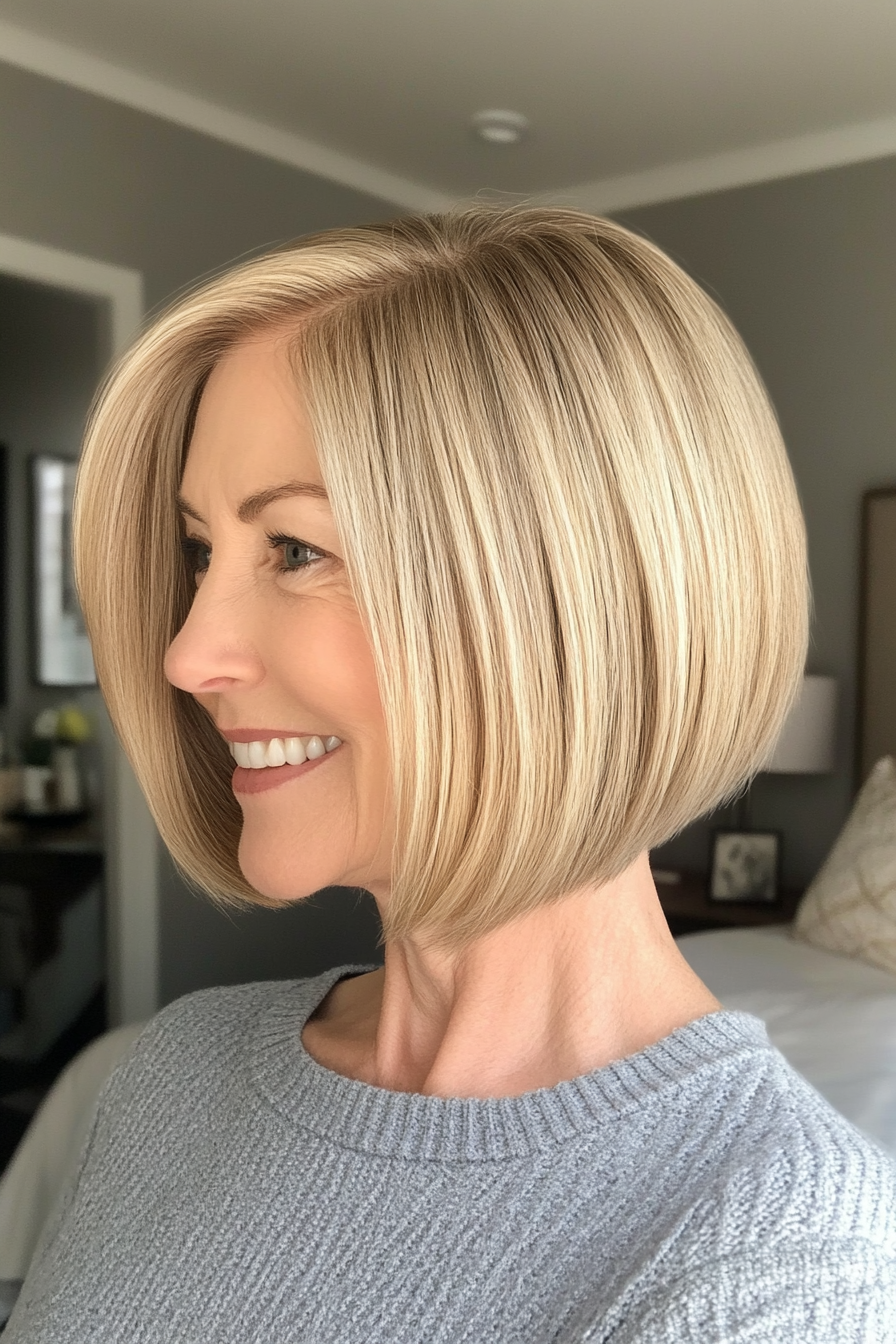 18. Golden Blonde Cropped Bob (Short Haircuts For Women Over 60) - Short Haircuts For Women Over 60