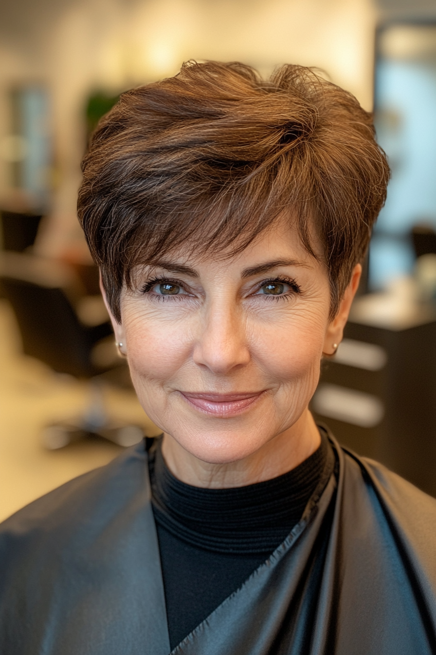 26. Espresso Brown Tapered Pixie (Short Haircuts For Women Over 60) - Short Haircuts For Women Over 60