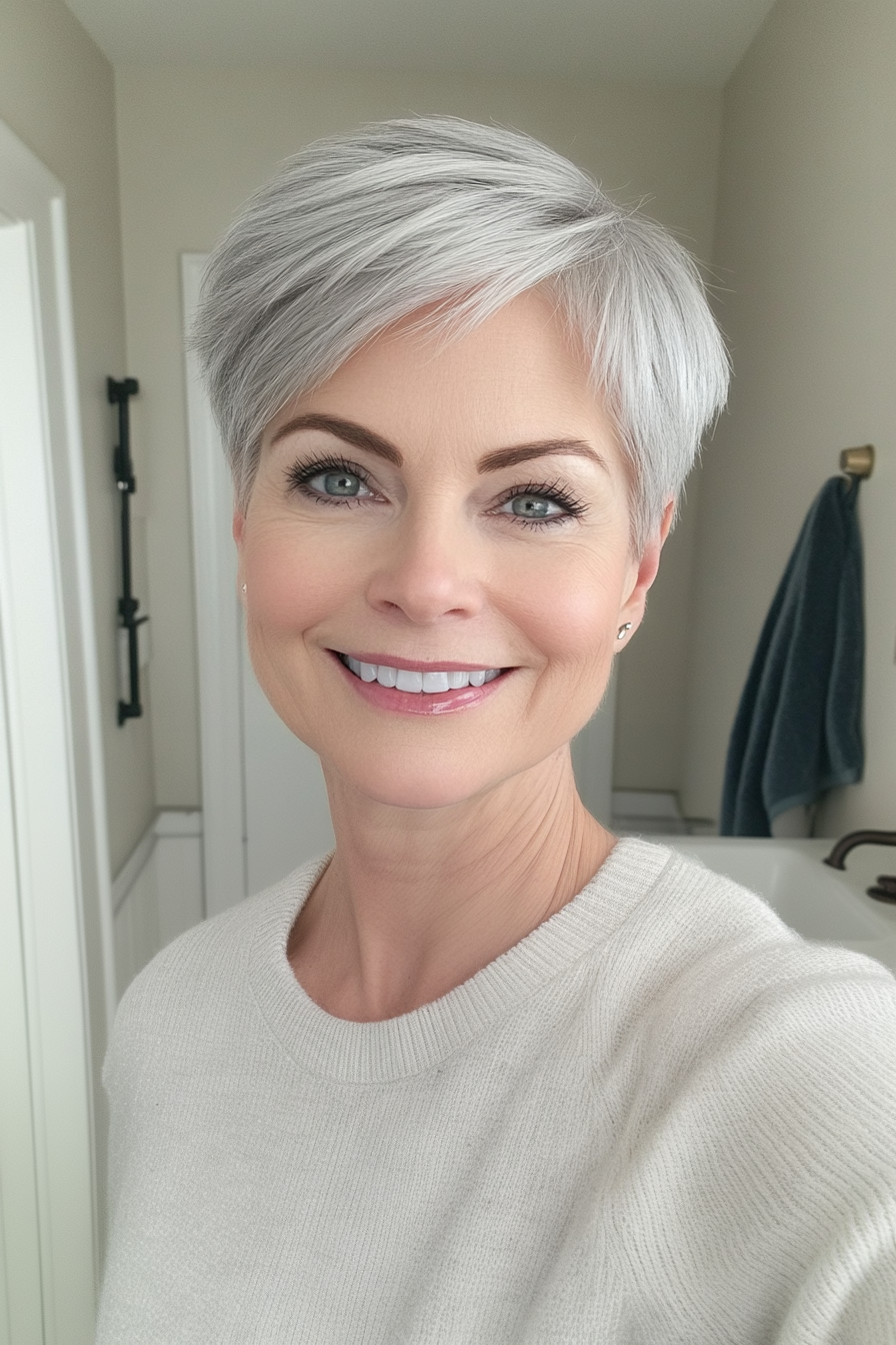 1. Classic Soft Pixie in Silver Ash (Hairstyles For Older Women With Fine Hair) - Hairstyles For Older Women With Fine Hair