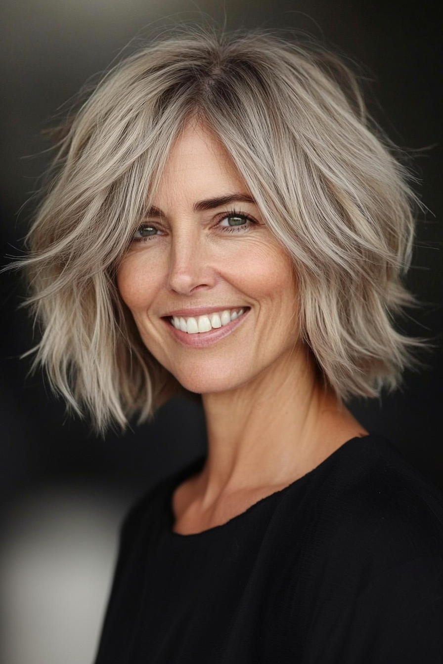 3. Choppy Crop in Sandy Blonde (Hairstyles For Older Women With Fine Hair) - Hairstyles For Older Women With Fine Hair