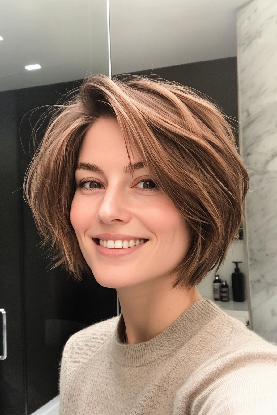 7. Shag Cut with Subtle Copper Undertones (Hairstyles For Thin Straight Hair) - Hairstyles For Thin Straight Hair