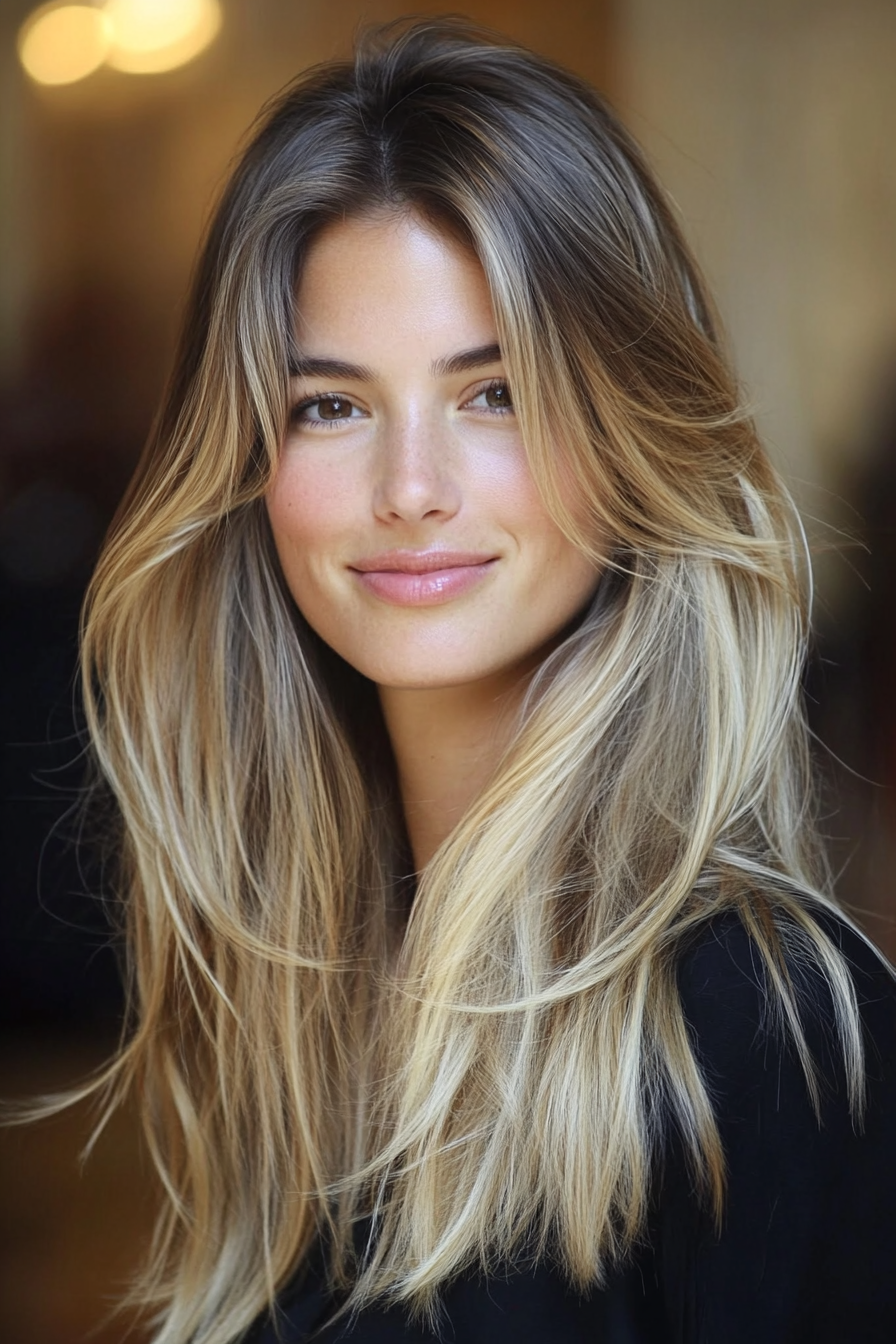 12. Face-Framing Layers in Natural Dark Blonde (Hairstyles For Thin Straight Hair) - Hairstyles For Thin Straight Hair