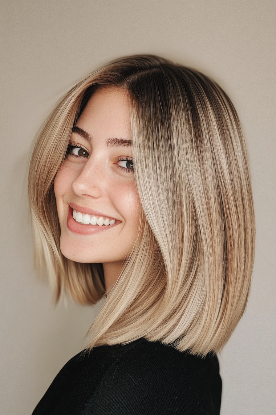 26. Lob with Tapered Ends in Honey Wheat Blonde (Hairstyles For Thin Straight Hair) - Hairstyles For Thin Straight Hair
