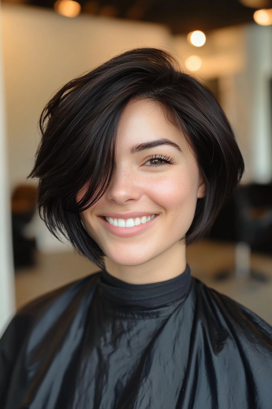 3. Sleek Pixie in Jet Black (Long Pixie Cut) - Long Pixie Cut
