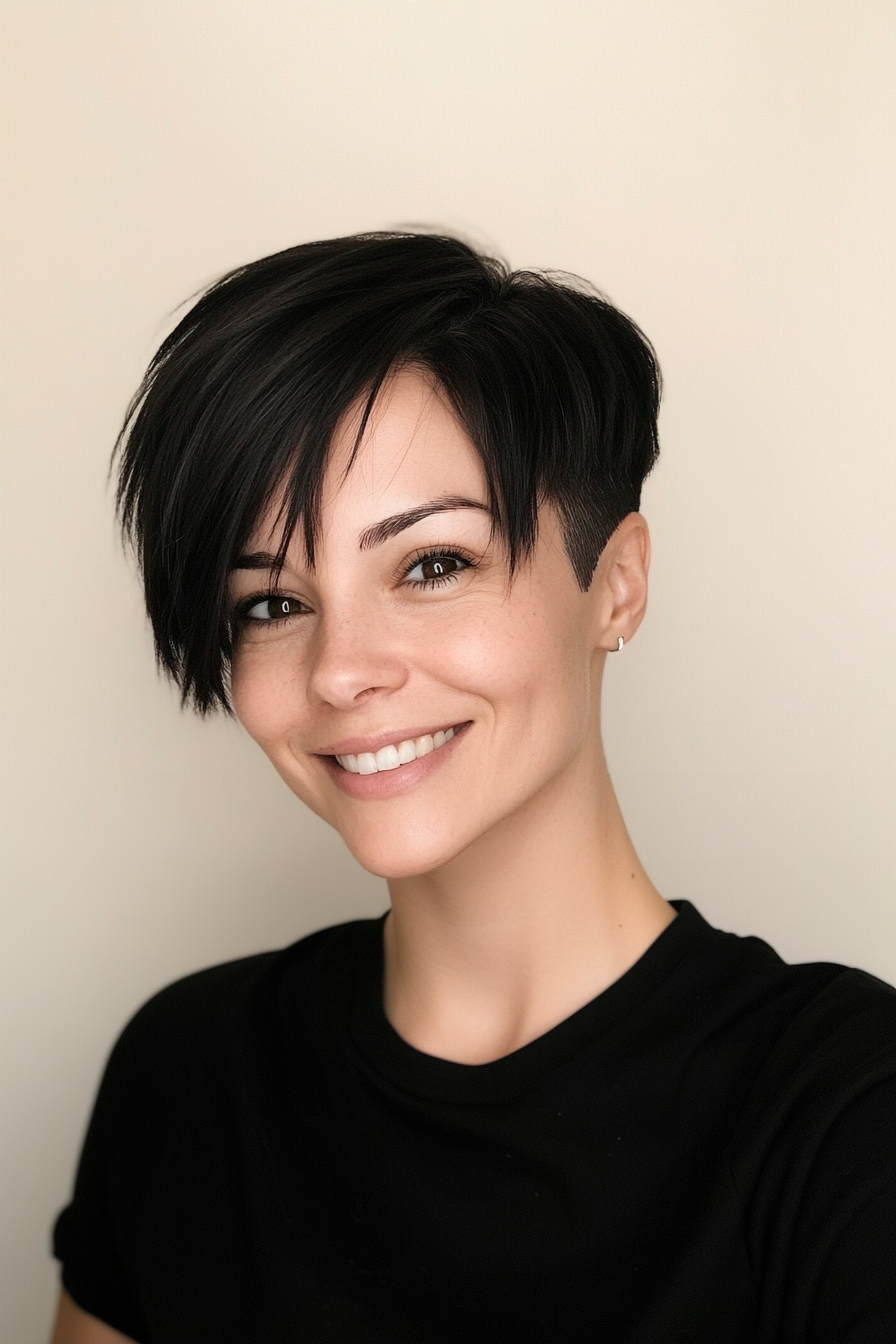 10. Classic Pixie in Natural Black (Long Pixie Cut) - Long Pixie Cut