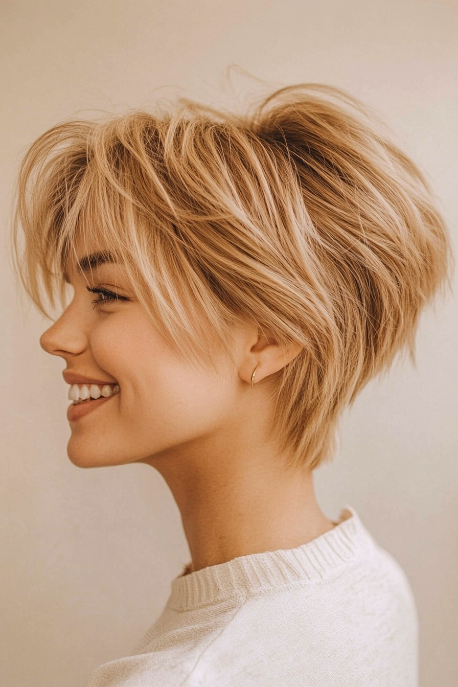 12. Wispy Pixie in Golden Blonde (Long Pixie Cut) - Long Pixie Cut