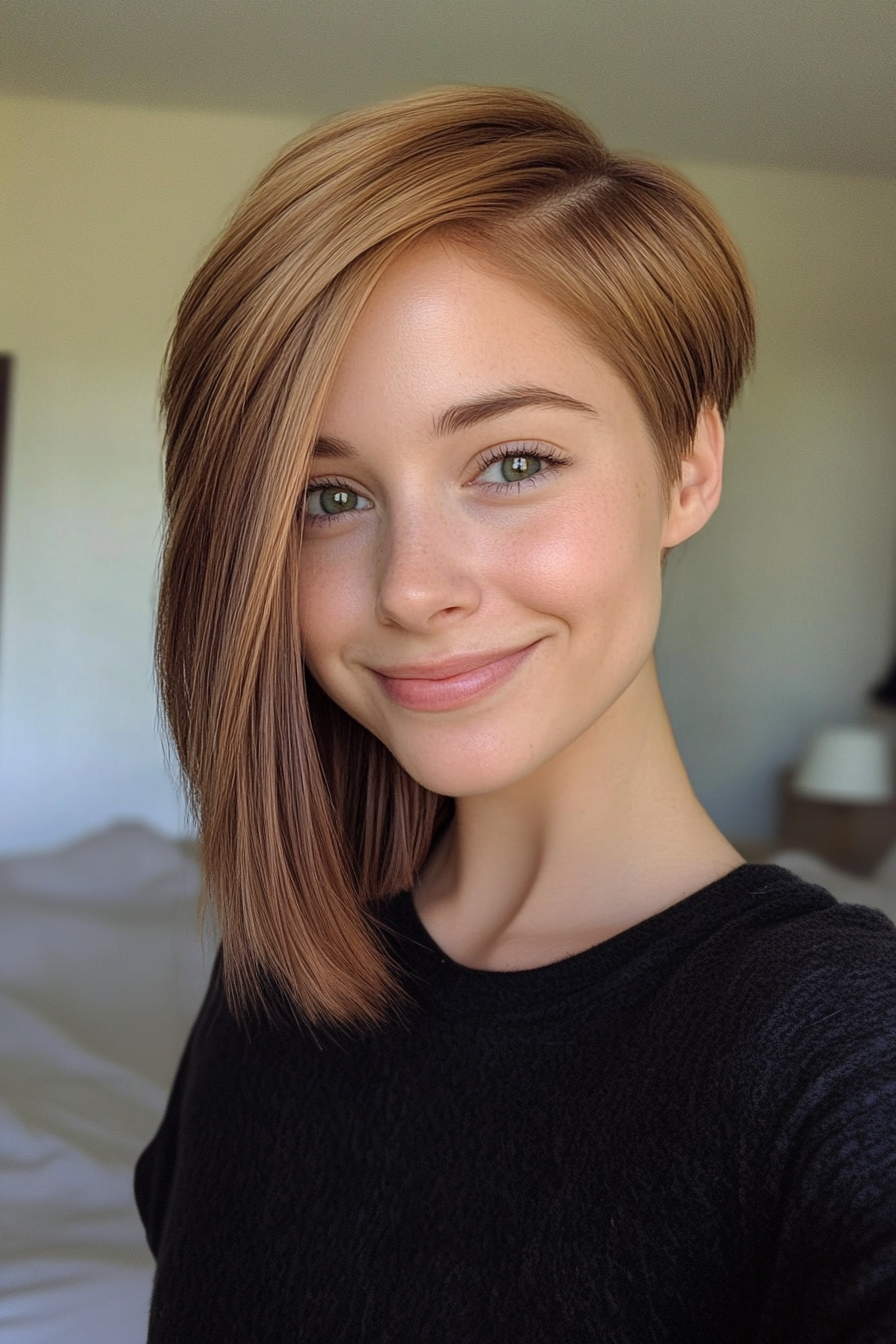 24. Straight Pixie in Golden Brown (Long Pixie Cut) - Long Pixie Cut