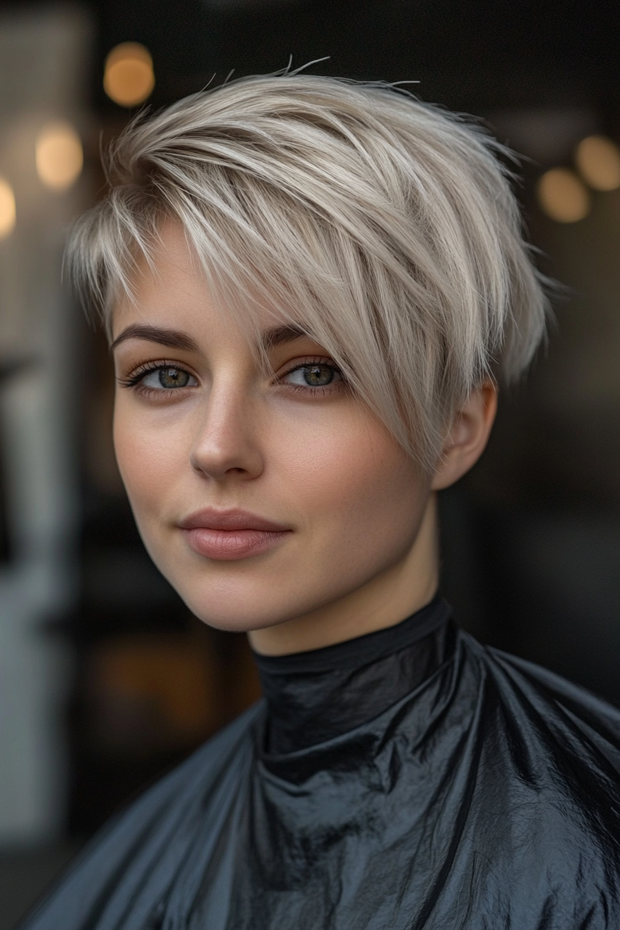 25. Layered Pixie with Undercut in Ash Blonde (Long Pixie Cut) - Long Pixie Cut