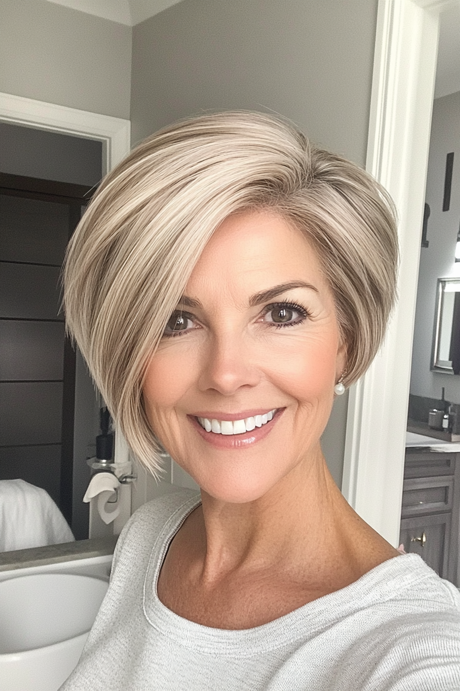 15. Warm Beige Pixie Bob (Pixie Hairstyles For Women Over 50) - Pixie Hairstyles For Women Over 50