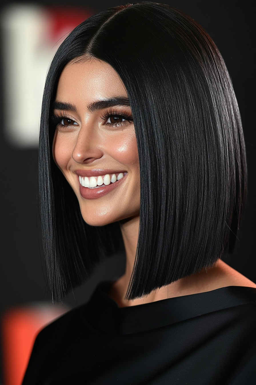 3. Jet Black Precision Cut Bob (Inverted Bob Haircuts) - Inverted Bob Haircuts