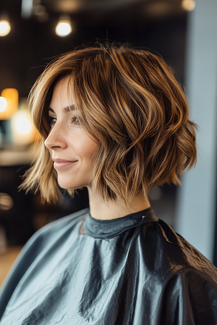5. Golden Brown Textured Bob (Inverted Bob Haircuts) - Inverted Bob Haircuts