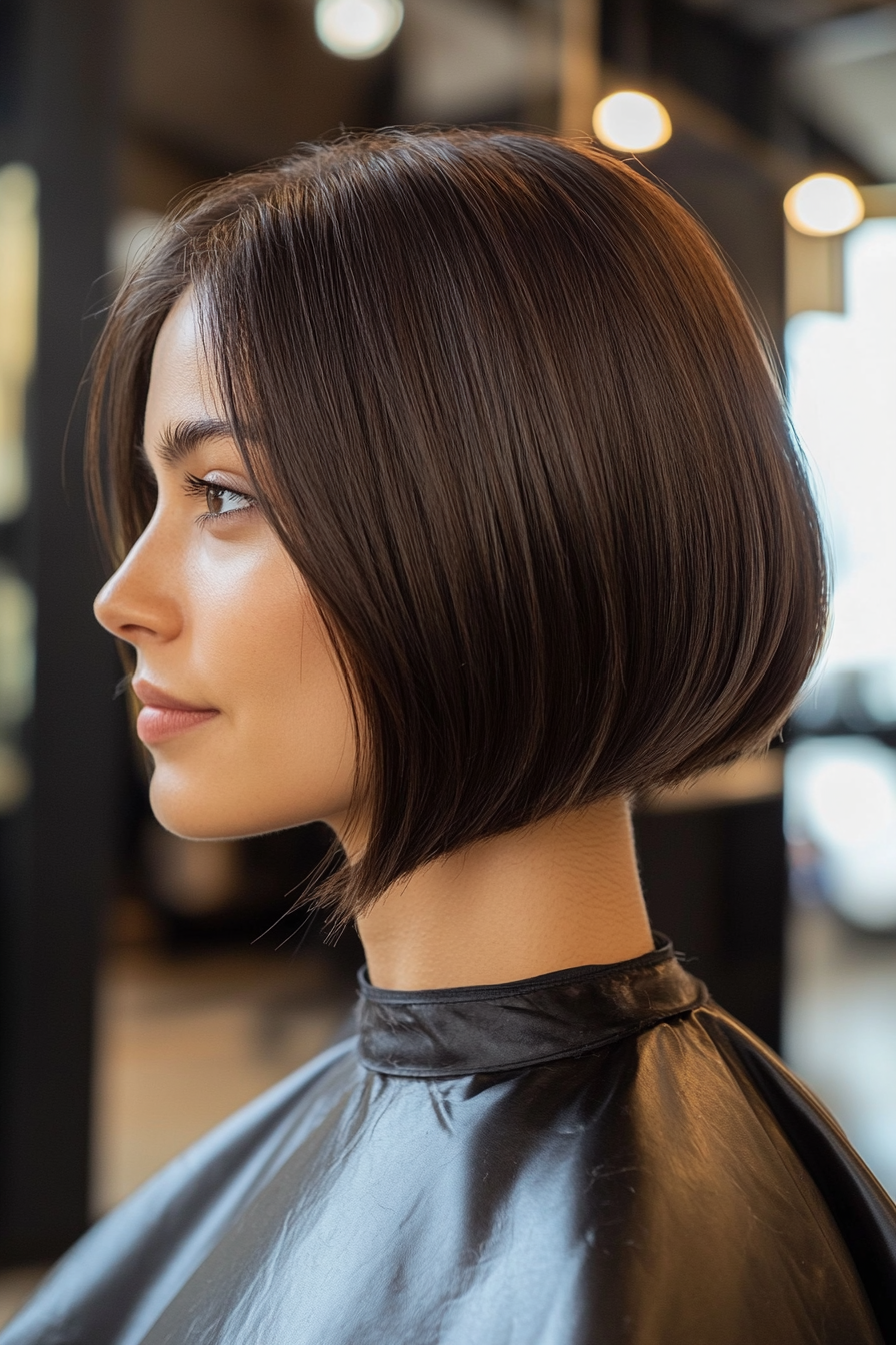 6. Ash Brown Blunt Bob (Inverted Bob Haircuts) - Inverted Bob Haircuts