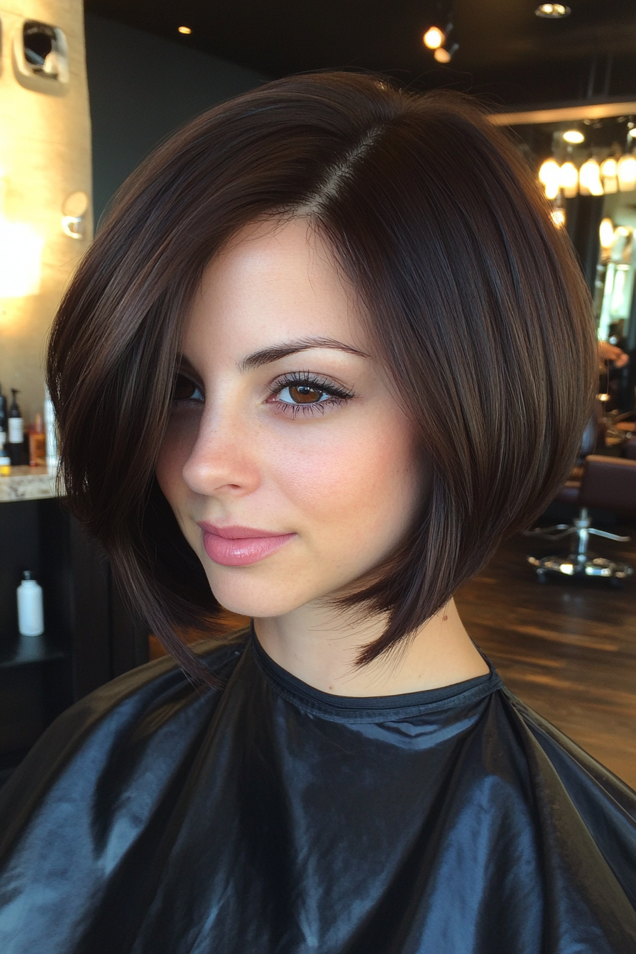7. Dark Chocolate A-Line Bob (Inverted Bob Haircuts) - Inverted Bob Haircuts