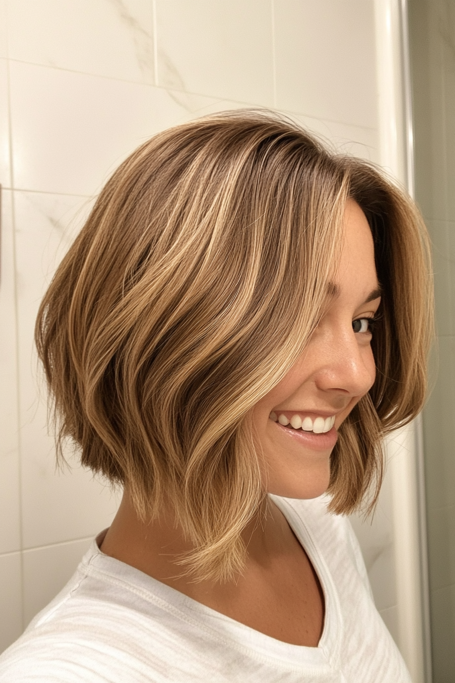 8. Sun-Kissed Light Brown Bob (Inverted Bob Haircuts) - Inverted Bob Haircuts