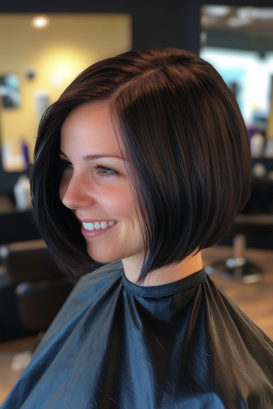 17. Raven Black Undercut Bob (Inverted Bob Haircuts) - Inverted Bob Haircuts