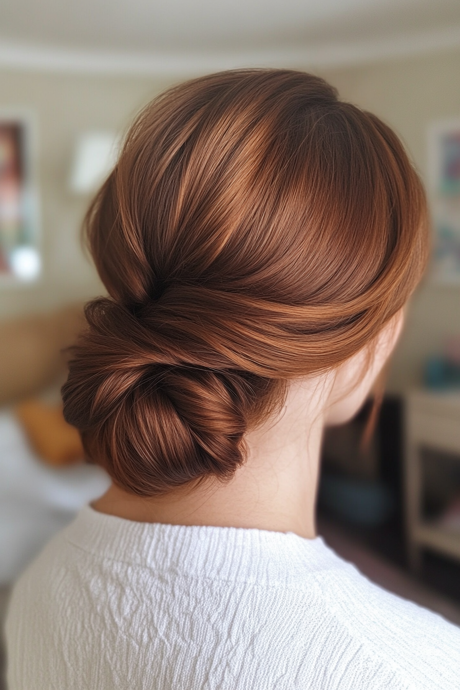 1. The Classic Chestnut Chignon (Hair Up Hairstyles) - Hair Up Hairstyles