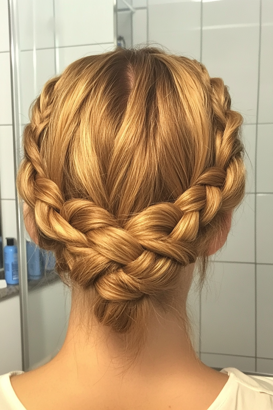 2. Golden Blonde Braided Crown (Hair Up Hairstyles) - Hair Up Hairstyles