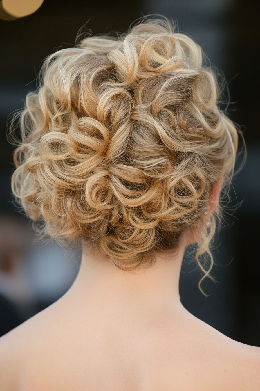 6. Honey Blonde Curly Updo (Hair Up Hairstyles) - Hair Up Hairstyles