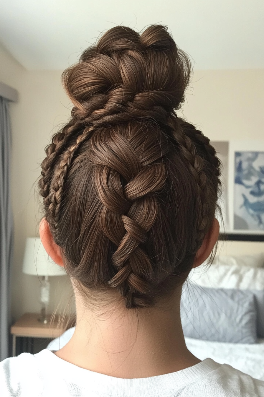 10. Espresso Braided Bun (Hair Up Hairstyles) - Hair Up Hairstyles